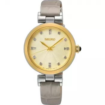 SEIKO SRZ546P1 Sieviešu kvarca pulkstenis 30mm nerūsējošais tērauds sudraba ciparnīca