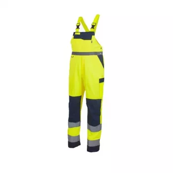 Semi-Combination augstas redzamības darba apģērba komplekts Class 3, fluorescējoši dzeltens/navy, izmērs M
