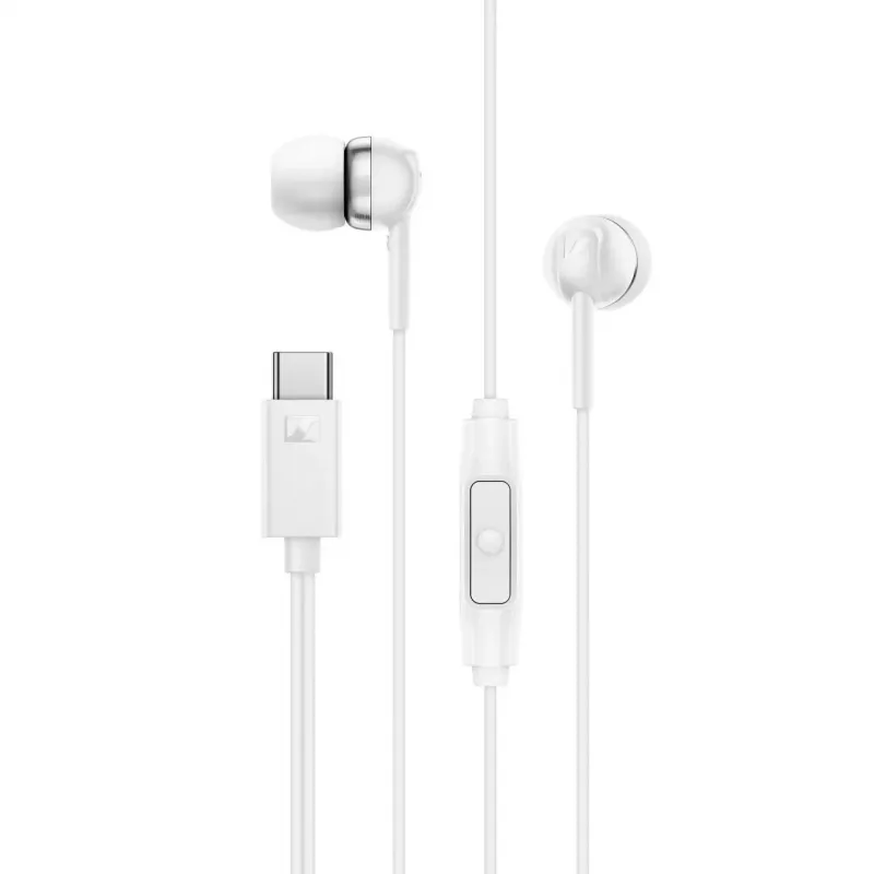Sennheiser CX 80U vadu USB-C austiņas ar mikrofonu, baltas
