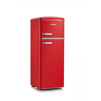 SEVERIN RKG 8930 Retro Red Ledusskapis ar saldētavu, 208 L, Energoklase E