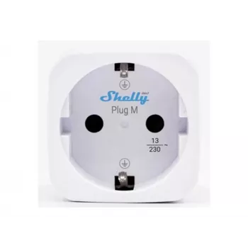 Shelly Plug M Gen3 White 2-Pack – viedais kontaktdakšas ar enerģijas uzraudzību, 13A, Wi-Fi & Bluetooth (Type F)