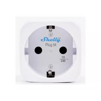 Shelly Plug M Gen3 White 2-Pack – viedais kontaktdakšas ar enerģijas uzraudzību, 13A, Wi-Fi & Bluetooth (Type F)