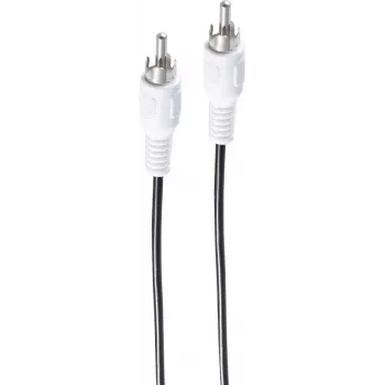 SHIVERPEAKS BASIC-S Mono RCA audio kabelis, 5,0 m, melns, Polybag BS40005