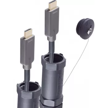 SHIVERPEAKS BASIC-S optiskais HDMI bruņotais kabelis 4K 20,0m - izturīgs pret pārbraukšanu, aktīvais optiskais, HDMI 2.0, 18 Gbps, melns BS30-04095