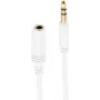 SHIVERPEAKS BASIC-S Super Slim 3,5 mm stereo audio pagarinājuma kabelis, vīrišķais uz sievišķo, zelta pārklājums, balts, 1,5 m (BS33982-W)