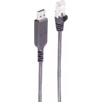 SHIVERPEAKS BS13-52055 USB-A uz RJ45 Gigabit Ethernet adaptera kabelis, 5 m, melns