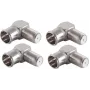 SHIVERPEAKS BS15-300514 5 gab. F-Quick 90° F tipa adapteris, tēviņš uz mātīti, 75 Ohm, niķelēts misiņš