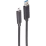 SHIVERPEAKS BS30-39085 aktīvais optiskais USB-C kabelis, USB-A uz USB-C, 3.2 Gen 2, 10 Gbps, 15 m, melns