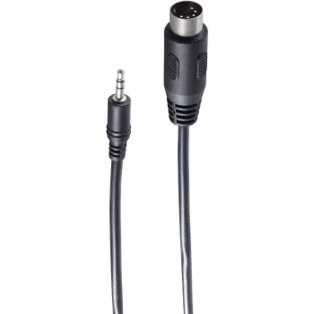 SHIVERPEAKS BS30822 audio kabelis 1,5m 3,5mm uz 5-pin DIN vītņu, melns
