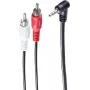 SHIVERPEAKS BS30842 audio kabelis 1,5 m 3,5 mm uz 2x RCA vīriešu, melns