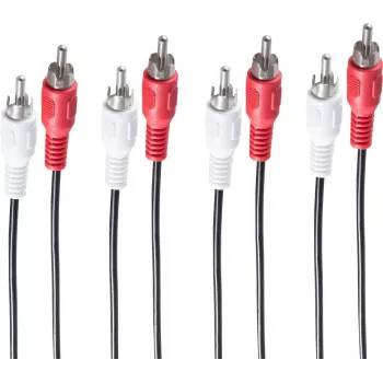 SHIVERPEAKS BS40112 4 kanālu RCA audio kabelis, 1,5 m, ar zelta pārklājumu, melns