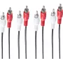 SHIVERPEAKS BS40112 4 kanālu RCA audio kabelis, 1,5 m, ar zelta pārklājumu, melns