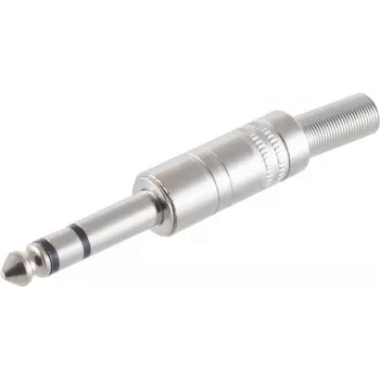 ShiverPeaks BS50200 6,3 mm stereo spraudnis, 3 polu, metāla, lodējams, ar kabeļa aizsargu
