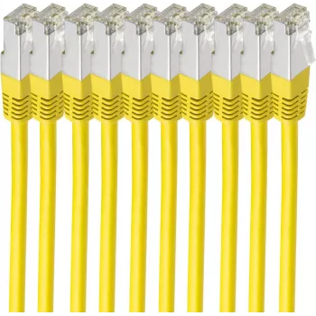 SHIVERPEAKS BS75711-HY-SET-10 Cat6 S/FTP tīkla kabelis, 1 m, ar zelta pārklājuma RJ45, melns