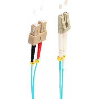 SHIVERPEAKS BS77955/3 OM3 daudzmodu optiskās šķiedras savienojuma kabelis LC uz SC Duplex 5m Aqua LSZH