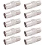 SHIVERPEAKS BS85322-SET10 IEC vītņu uz F ligzdu koaksiālais adapteris, 10 gab., sudraba krāsā