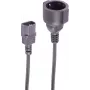 SHIVERPEAKS IEC C14 uz CEE 7/3 Schuko barošanas adaptera kabelis, 3m, 1mm², 10A, melns, UPS BS09-07045