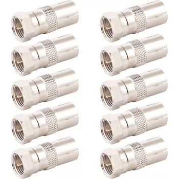 SHIVERPEAKS IEC Female to F-Type Male koaksiālais adapteris, 10 gab., 75 Ohm, sudraba BS85321-SET10