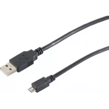 SHIVERPEAKS S-Conn 77183-HQ 3m USB A uz Micro-USB B vīriešu-vīriešu melns USB kabelis