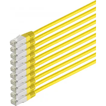 SHIVERPEAKS S/CONN maximum connectivity Cat 6 S/FTP PIMF bezhalogēnu tīkla kabeļu komplekts, 10x 1,0m, dzeltens (75711-HY-SET-10)