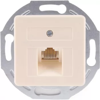 SHIVERPEAKS S/CONN maximum connectivity UAE RJ45 sienas kontaktligzda 1x8, iekļaujamā, ar centrālo plāksni un metāla montāžas gredzenu, tīri balta 74221-1-50-UNI
