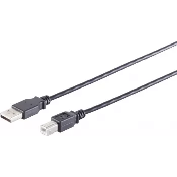 SHIVERPEAKS S/CONN maximum connectivity USB 2.0 High Speed kabelis, A uz B, melns, 0,5 m (13-23015)