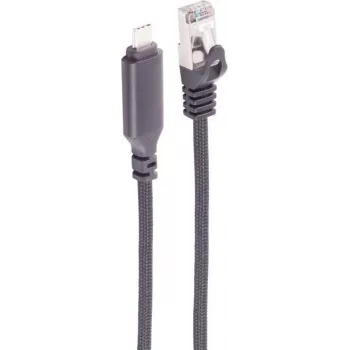 SHIVERPEAKS USB-C uz Gigabit Ethernet adaptera kabelis, 1,5 m, alumīnija, melns (BS14-51155)