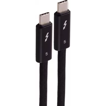 SHIVERPEAKS USB-C uz USB-C Thunderbolt 5 UltraFlex kabelis, 240W, 2m, melns BS13-75035
