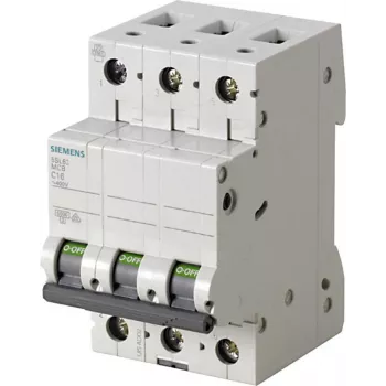 Siemens 5SL6340-7 3 polu 40 A 400 V C raksturlīknes automātiskais slēdzis, 6 kA pārtraukšanas jauda, DIN sliedes montāža