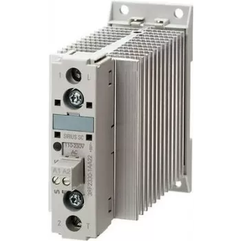 Siemens SIRIUS 3RF23 cietvielu kontaktors, 1 fāze, 30 A, 48-460 V AC, 24 V DC vadība, nulles punkta komutācija, skrūvju spailes, DIN sliede 3RF2330-1AA04