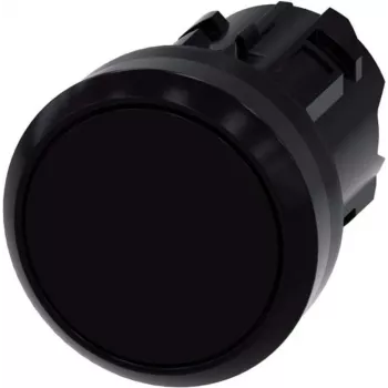 Siemens SIRIUS ACT plakans spiedpogas aktulators, melns, plastmasas priekšējais gredzens, 22mm, 3SU1000-0AA10-0AA0