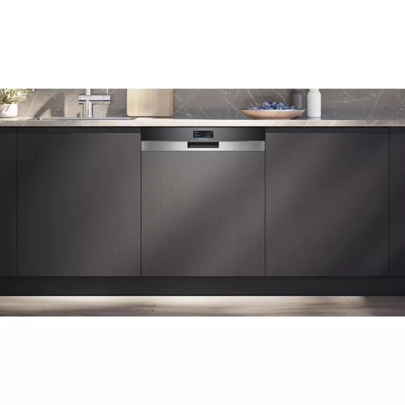 SIEMENS SN57TS00CE iQ700 pilnībā integrējama trauku mazgājamā mašīna (nerūsējošais tērauds/melna, 60 cm, Home Connect)