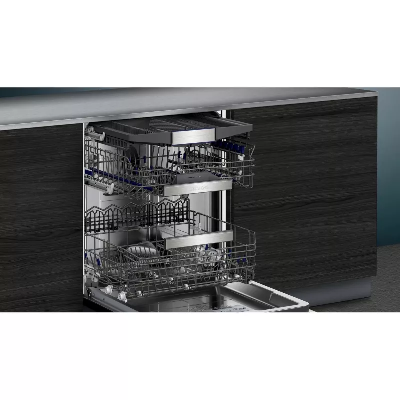 SIEMENS SN57TS00CE iQ700 pilnībā integrējama trauku mazgājamā mašīna (nerūsējošais tērauds/melna, 60 cm, Home Connect)