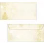 SIGEL DU083 Graceful Christmas DIN Long aploksne, gumēta, 90 g/m² speciālais papīrs, tintes/lāzera/kopētāja printeriem, balta ar svētku dizainu, 25 aploksnes