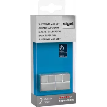 SIGEL SuperDym neodīma kuba magnēti GL706, 20 x 20 x 20 mm, 2 gab., sudraba