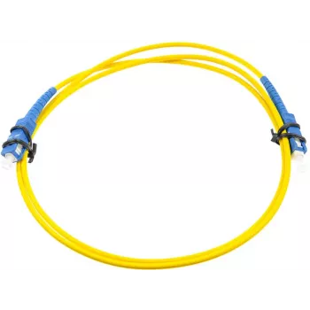 1m Single-Mode SC/UPC uz SC/UPC Simplex optiskās šķiedras savienojuma kabelis, LSZH, dzeltens