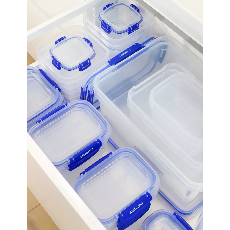 Sistema Plastics 881523 Taisnstūra trauks 0.18L Caurspīdīgs 88mm