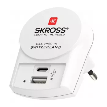 SKROSS Pro+ USB AC30PD pasaules ceļojumu adapteris ar 30W USB-C PD un USB-A