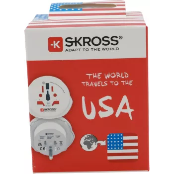 SKROSS ceļojumu adapteris ar 2 USB portiem, balts (1.500221C-E)
