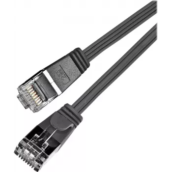 Wirewin Cat6 U/FTP slim Ethernet tīkla kabelis 0,5m melns PKW-STP-SLIM-KAT6 0.5 SW