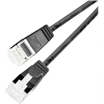 Wirewin Light tīkla kabelis apaļš U/FTP Cat 6a melns 0,5m slaids elastīgs PoE (PKW-LIGHT-STP-K6A 0.5 SW)