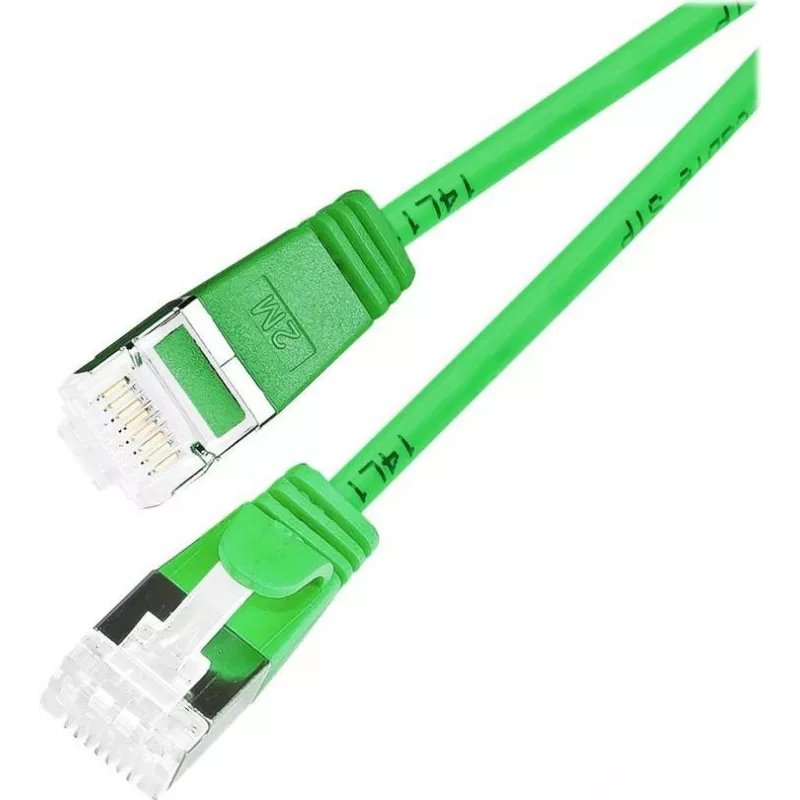 Wirewin Light tīkla kabelis apaļš U/FTP Cat 6a zaļš 2,0m slaids elastīgs PoE (PKW-LIGHT-STP-K6A 2.0 GN)
