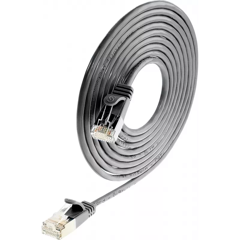 Wirewin SLIM SL6 15 SW - Cat.6 Slim-Light tīkla kabelis, U/FTP, 15 m, melns PKW-LIGHT-STP-K6 15.0 SW