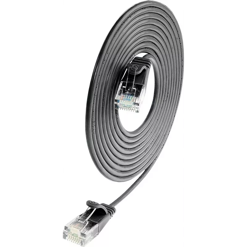 Wirewin SLIM UL6 10 SW - Cat.6 SLIM-Light tīkla kabelis, U/UTP, 10 m, melns PKW-LIGHT-K6 10.0 SW