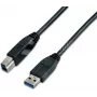 Wirewin USB 3.0 A-B MM 1.8 SW – 1,8 m SuperSpeed USB kabelis, melns