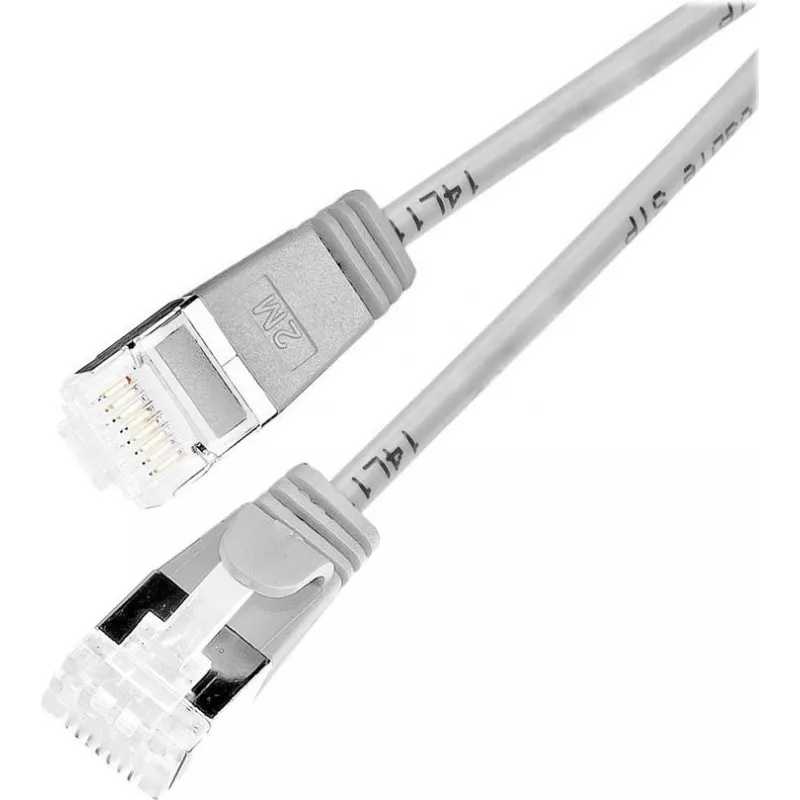 Wirewin Slim Round U/FTP Cat 6a tīkla kabelis, pelēks, 1.0m, 10 Gbps, PoE, elastīgs plāns dizains šaurām vietām (PKW-LIGHT-STP-K6A 1.0)