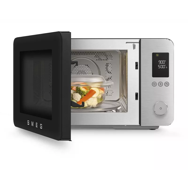 Smeg MOC02BLMEU kombinētā mikroviļņu krāsns, 9 funkcijas, 2100W, matēti melna
