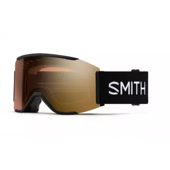 Smith Squad Mag slēpju brilles - Melnas ar ChromaPop Pro Gold Mirror un Storm Rose Flash lēcām