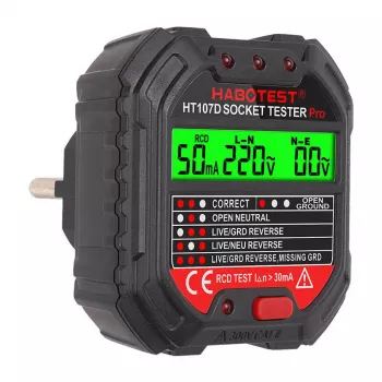 Rozetes testētājs ar digitālo displeju Habotest HT107D