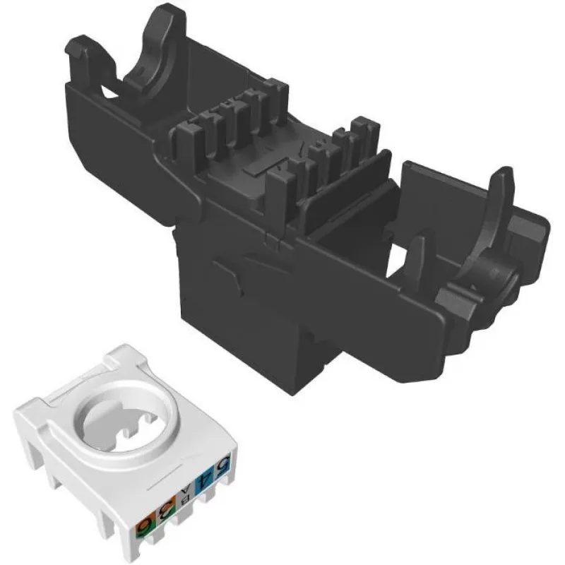 SOLARIX Cat.6 UTP RJ45 bezinstrumentu keystone modulis, melns (RAL 9005)